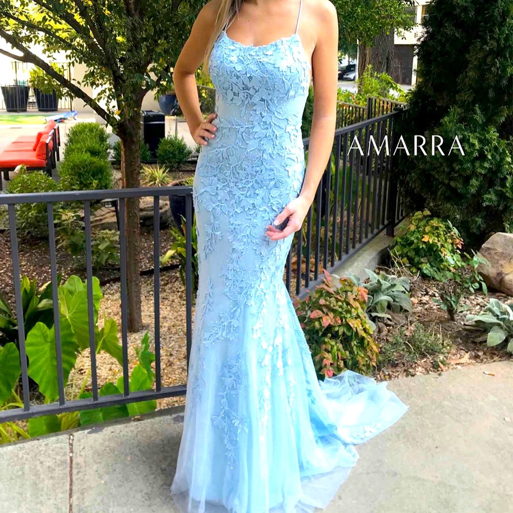 Light Blue Amarra prom dress!